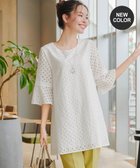 【ティアクラッセ/Tiaclasse】の【小倉優子さん着用・洗える】パンチングレース配色チュニック 人気、トレンドファッション・服の通販 founy(ファニー) ファッション Fashion レディースファッション WOMEN トップス・カットソー Tops/Tshirt シャツ/ブラウス Shirts/Blouses ウォッシャブル Washable 春 Spring 洗える Washable 秋 Autumn/Fall カモフラージュ Camouflage カーディガン Cardigan チュニック Tunic パイピング Piping パターン Pattern フレア Flare ポケット Pocket モノトーン Monotone ラウンド Round レース Race ロング Long S/S・春夏 Ss・Spring/Summer 再入荷 Restock/Back In Stock/Re Arrival 夏 Summer NEW・新作・新着・新入荷 New Arrivals thumbnail オフホワイト×オフホワイト|ID: prp329100004270651 ipo3291000000031559949