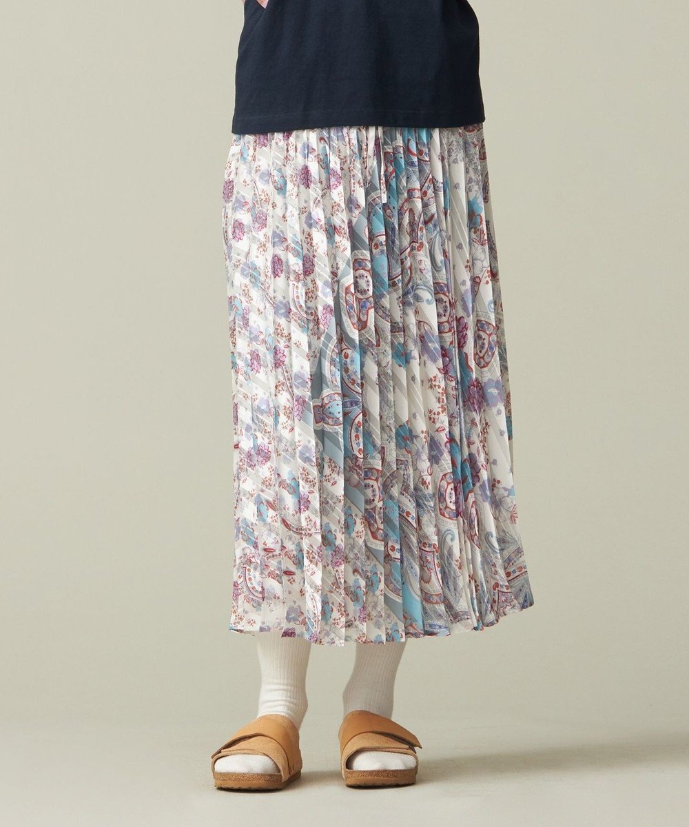 【ジェイプレスヨークストリート/J.PRESS YORK STREET】の【WOMEN】プリーツスカート インテリア・キッズ・メンズ・レディースファッション・服の通販 founy(ファニー) 　ファッション　Fashion　レディースファッション　WOMEN　スカート　Skirt　プリーツスカート　Pleated Skirts　おすすめ　Recommend　エレガント 上品　Elegant　サテン　Satin　スウェット　Sweat　ストライプ　Stripe　プリント　Print　プリーツ　Pleats　夏　Summer　春　Spring　S/S・春夏　Ss・Spring/Summer　無地　Plain Color　ホワイト系5|ID: prp329100004270763 ipo3291000000031648512