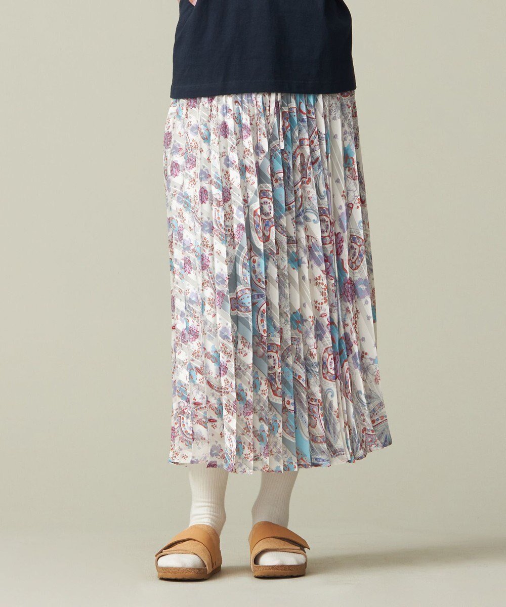 【ジェイプレスヨークストリート/J.PRESS YORK STREET】の【WOMEN】プリーツスカート インテリア・キッズ・メンズ・レディースファッション・服の通販 founy(ファニー) 　ファッション　Fashion　レディースファッション　Fashion for Women　スカート　Skirts　プリーツスカート / 上品フェミニンスタイル　Pleated Skirts　おすすめ　Recommended / Our Picks　エレガント 上品　Elegant　サテン　Satin, Glossy Fabric　スウェット / スエット　Sweatshirt, Sweatwear　ストライプ　Stripe, Striped Pattern　プリント　Print, Printed Pattern　プリーツ　Pleats, Pleated　夏　Summer　春　Spring　S/S・春夏　SS, Spring/Summer, Warm Season　無地　Plain, Solid Color　ホワイト系5|ID: prp329100004270763 ipo3291000000033090070