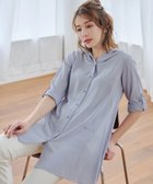 【ティアクラッセ/Tiaclasse】の【新色追加・洗える】麻調パーカーチュニックブラウス サックス|ID: prp329100004270766 ipo3291000000032734601
