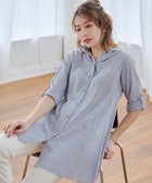 【ティアクラッセ/Tiaclasse】の【新色追加・洗える】麻調パーカーチュニックブラウス サックス|ID: prp329100004270766 ipo3291000000033077160