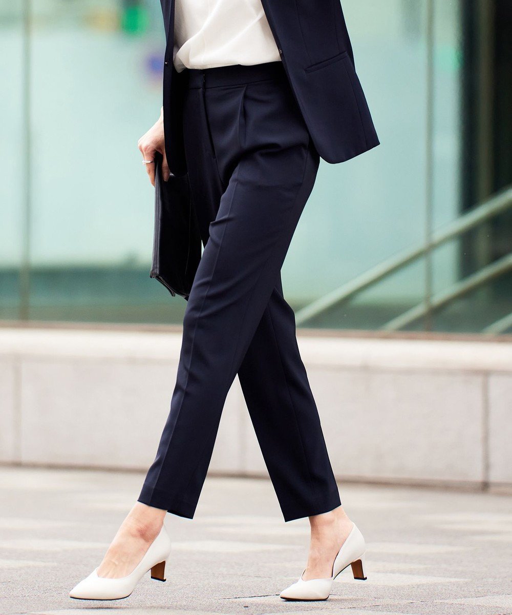 【アイシービー/iCB】の【CLASSY.1月号掲載・UVカット・防シワ・速乾・洗える】Fiedテーパードパンツ インテリア・キッズ・メンズ・レディースファッション・服の通販 founy(ファニー) 　雑誌掲載アイテム　Magazine Items　ファッション雑誌　Fashion Magazines　クラッシィ　CLASSY.　ファッション　Fashion　レディースファッション　Ladies' Fashion Online　パンツ　Pants　1月号　January Issue　洗える　Washable　ジャケット　Jacket　スタイリッシュ　Stylish　ストレッチ　Stretch　スマート　Smart　セットアップ　Set Up　センター　Center　雑誌　Magazine　チェック　Check　人気　Popularity　フォルム　Form　ラップ　Wrap　ワイド　Wide　A/W・秋冬　Aw・Autumn/Winter・Fw・Fall-Winter　S/S・春夏　Ss・Spring/Summer　夏　Summer　セレモニー　Ceremony　ビジネス 仕事 通勤　Business　ネイビー系|ID: prp329100004270771 ipo3291000000032297190