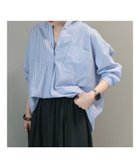 【アメリカンホリック/AMERICAN HOLIC】のUVカット加工バックタックシャツチュニック Stripe Sax|ID: prp329100004270810 ipo3291000000032575686