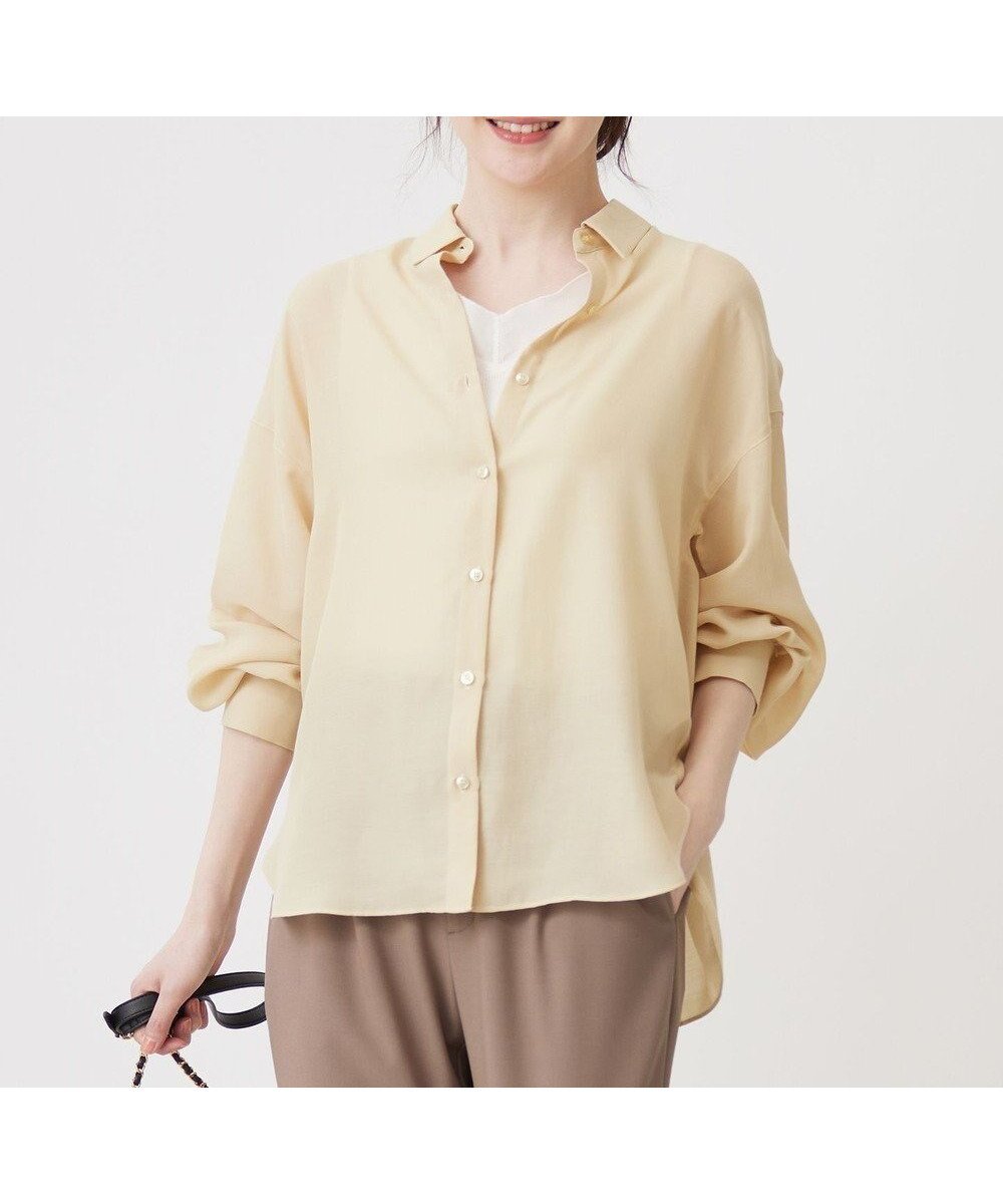 【エニィ スィス/any SiS】の【接触冷感】シアー ブラウス インテリア・キッズ・メンズ・レディースファッション・服の通販 founy(ファニー) 　ファッション　Fashion　レディースファッション　Fashion for Women　トップス・カットソー　Cut & Sew Tops　シャツ・ブラウス・オフィスカジュアル　Elegant Blouses & Button-Ups　おすすめ　Recommended / Our Picks　キャミソール　Camisole, Spaghetti Strap Top　シアー　Sheer, See-Through　タンク　Tank Top, Sleeveless Top　トレンド　Trend, Trending Now　フェミニン　Feminine, Girly　エレガント 上品　Elegant　夏　Summer　春　Spring　S/S・春夏　SS, Spring/Summer, Warm Season　ライトイエロー|ID: prp329100004271412 ipo3291000000033606025