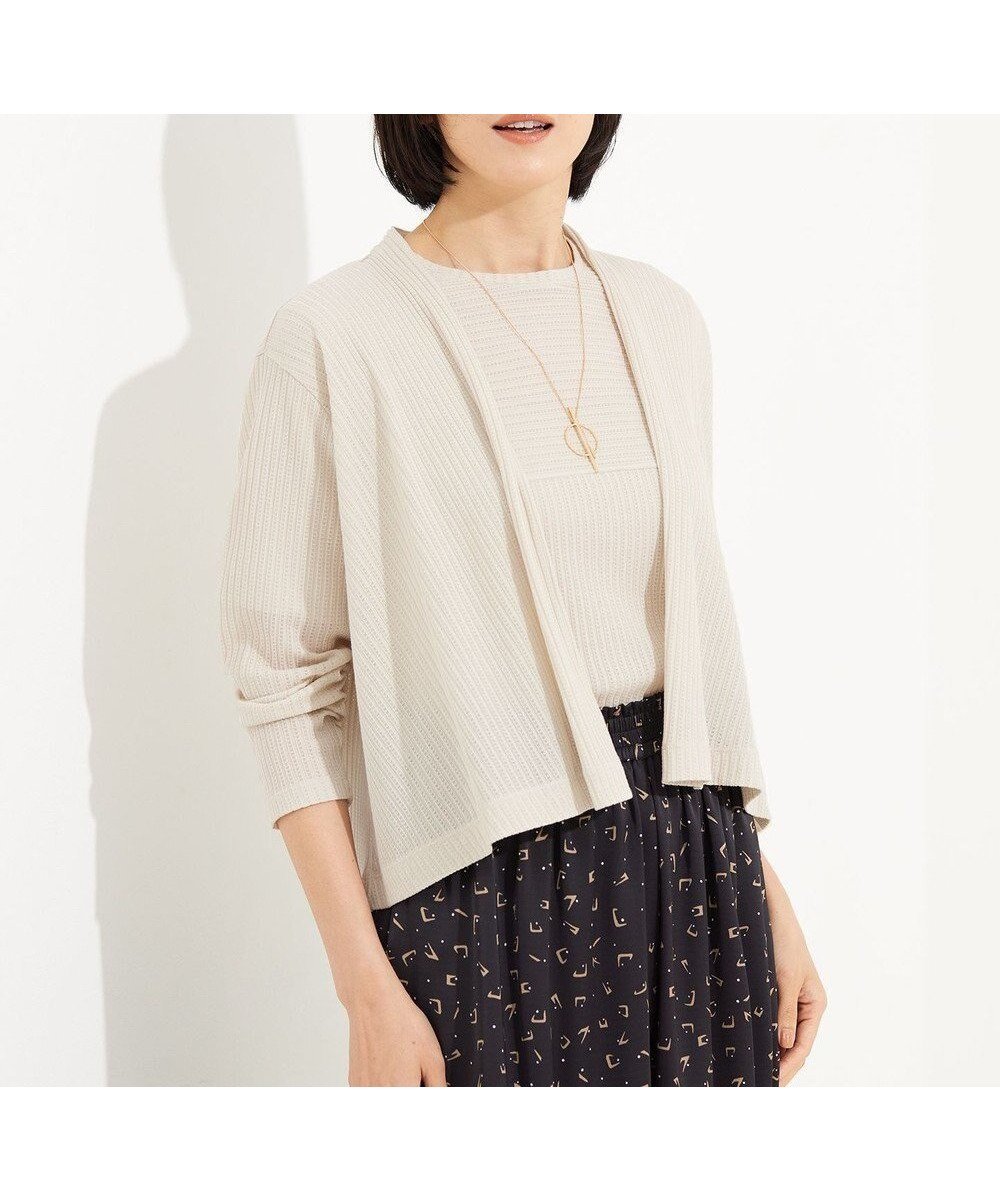 【自由区/JIYU-KU】の【アンサンブル対応・洗える】ハンディ カーディガン ショート丈 インテリア・キッズ・メンズ・レディースファッション・服の通販 founy(ファニー) ファッション Fashion レディースファッション Fashion for Women トップス・カットソー Cut & Sew Tops カーディガン・羽織り Layered Style Cardigans アンサンブルニット Knit Ensembles & Twin Sets アンサンブル Ensemble Set インナー Innerwear カーディガン Cardigan, Knitwear クロップド Cropped, Short Length ショート Short, Short Length バランス Balance, Style Balance ボトム Bottoms, Lower Wear エレガント 上品 Elegant 夏 Summer 春 Spring S/S・春夏 SS, Spring/Summer, Warm Season 洗える Machine Washable 透かし Cut-Out, Lacework ベージュ|ID: prp329100004271655 ipo3291000000034464288