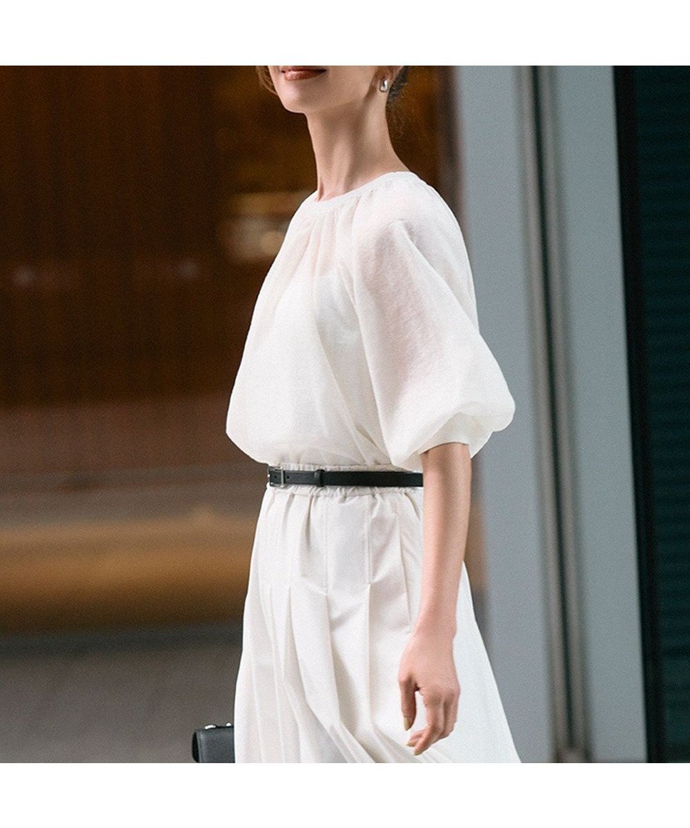【アンフィーロ 自由区/UNFILO】の【洗える】シアーギャザーニット 人気、トレンドファッション・服の通販 founy(ファニー) 　ファッション　Fashion　レディースファッション　WOMEN　トップス・カットソー　Tops/Tshirt　ニット　Knit Tops　ウォッシャブル　Washable　ギャザー　Gather　クロップド　Cropped　サマー　Summer　シアー　Sheer　スリーブ　Sleeve　セーター　Sweater　フェミニン　Feminine　ボトム　Bottom　夏　Summer　春　Spring　S/S・春夏　Ss・Spring/Summer　洗える　Washable　 other-1|ID: prp329100004271684 ipo3291000000031012841
