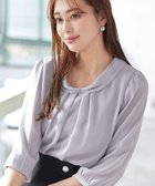 【ティアクラッセ/Tiaclasse】の【洗える】リボンカラーパフスリーブブラウス グレー|ID: prp329100004271721 ipo3291000000034629438