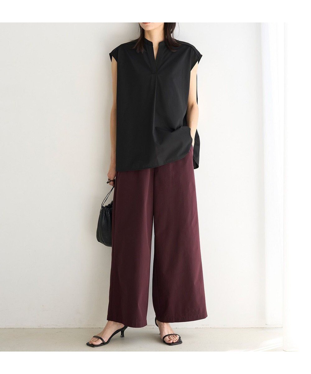 【アンフィーロ 自由区/UNFILO】のFINE MOVE ワイドパンツ インテリア・キッズ・メンズ・レディースファッション・服の通販 founy(ファニー) 　ファッション　Fashion　レディースファッション　Fashion for Women　パンツ　Pants & Trousers　春　Spring　洗える　Machine Washable　軽量　Lightweight, Ultra Light　シャーリング　Shirring, Ruched　シンプル　Simple, Minimal　ストレッチ　Stretch, Stretchy Fabric　ストレート　Straight, Straight Cut　タフタ　Taffeta, Structured Fabric　バランス　Balance, Style Balance　ワイド　Wide, Wide Fit　S/S・春夏　SS, Spring/Summer, Warm Season　夏　Summer　[NEW]バーガンディ|ID: prp329100004271764 ipo3291000000035761670