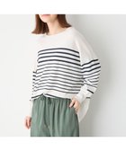 【エニー/ANY】の【洗濯機可/接触冷感/UVカット】ゆるチュニックニット エクリュ×ネイビー|ID: prp329100004271824 ipo3291000000034201532