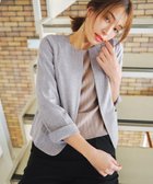【ティアクラッセ/Tiaclasse】の【新色追加・洗える】麻調薄地キーネックジャケット グレー|ID: prp329100004271880 ipo3291000000031072784