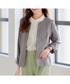 【ティアクラッセ/Tiaclasse】の【新色追加・洗える】麻調薄地キーネックジャケット チャコールグレー|ID: prp329100004271880 ipo3291000000035891735