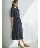 【エニィ スィス/any SiS】の【接触冷感・吸水速乾・UVケア】エアリードレープスムース ワンピース ネイビーストライプ|ID: prp329100004272154 ipo3291000000033247118