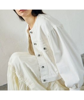 【グレース コンチネンタル/GRACE CONTINENTAL】のノーカラーデニムジャケット 人気、トレンドファッション・服の通販 founy(ファニー) ファッション Fashion レディースファッション WOMEN アウター Coat Outerwear ジャケット Jackets デニムジャケット Denim Jackets おすすめ Recommend クラッシュ Crash ショート Short ジャケット Jacket スマート Smart スリーブ Sleeve デニム Denim ヨーク Yoke ヴィンテージ Vintage 今季 This Season 夏 Summer 定番 Standard 春 Spring S/S・春夏 Ss・Spring/Summer |ID:prp329100004273068