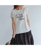 【アンフィーロ 自由区/UNFILO】の【洗える/汗ジミ防止】BEAUTY FORM ロゴ刺繍フレンチスリーブTシャツ 白[ロゴ大]|ID: prp329100004273173 ipo3291000000031965187