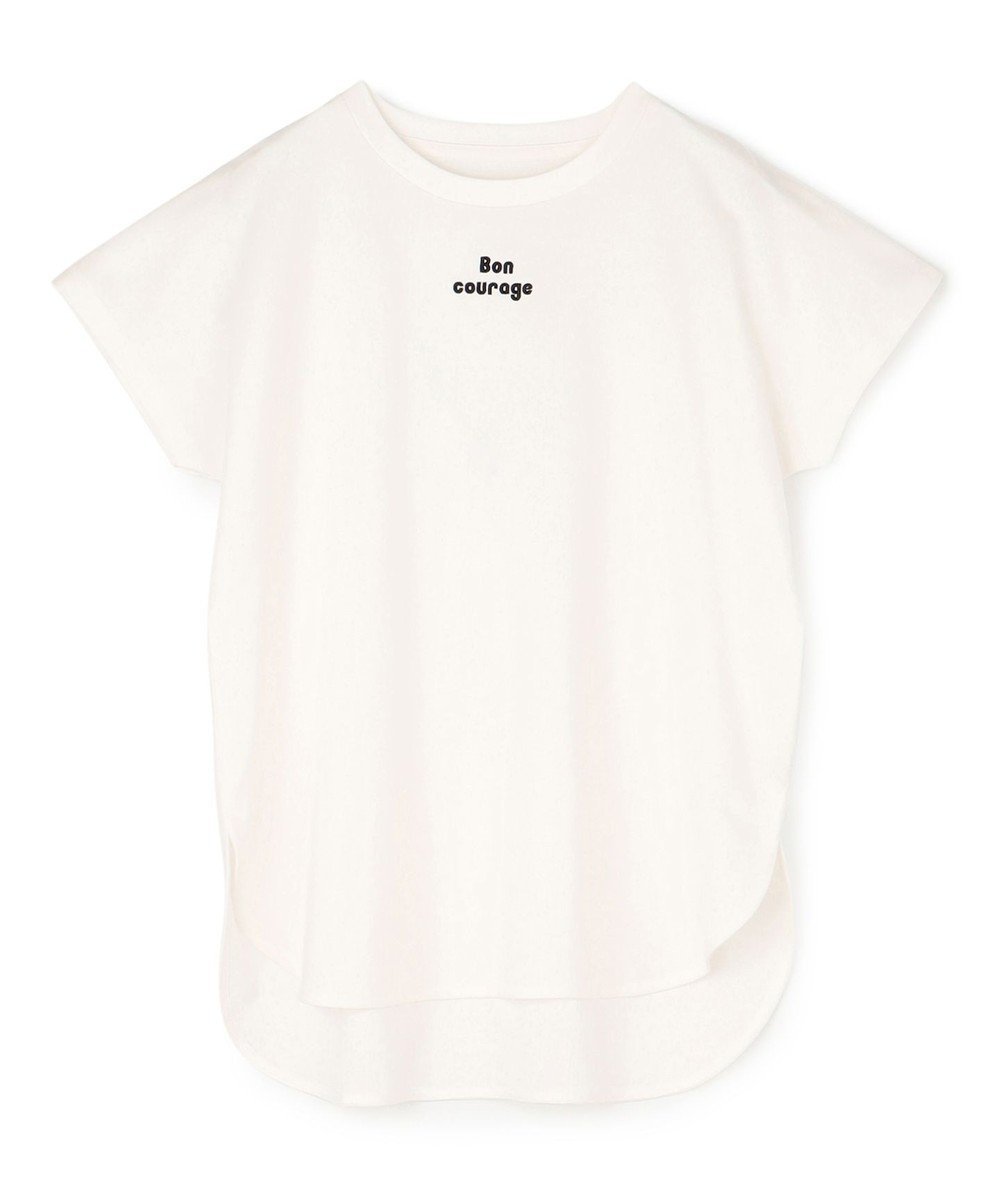【アンフィーロ 自由区/UNFILO】の【洗える/汗ジミ防止】BEAUTY FORM ロゴ刺繍フレンチスリーブTシャツ インテリア・キッズ・メンズ・レディースファッション・服の通販 founy(ファニー) 　ファッション　Fashion　レディースファッション　WOMEN　トップス・カットソー　Tops/Tshirt　シャツ/ブラウス　Shirts/Blouses　ロング / Tシャツ　T-Shirts　カットソー　Cut and Sewn　春　Spring　洗える　Washable　カットソー　Cut And Sew　軽量　Lightweight　ストレッチ　Stretch　スリーブ　Sleeve　フレンチ　French　S/S・春夏　Ss・Spring/Summer　おすすめ　Recommend　夏　Summer　エレガント 上品　Elegant　白[ロゴ小]|ID: prp329100004273173 ipo3291000000031965197