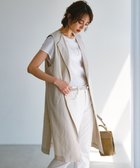 【23区/NIJYUSANKU】の【CLASSY.6月号掲載/洗える】リネンレーヨンストレッチ ジレ ベージュストライプ|ID: prp329100004273664 ipo3291000000032644217