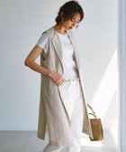 【23区/NIJYUSANKU】の【CLASSY.6月号掲載/洗える】リネンレーヨンストレッチ ジレ ベージュストライプ|ID: prp329100004273664 ipo3291000000033397577