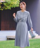 【ティアクラッセ/Tiaclasse】のパールボタンプリーツワンピース ブルー|ID: prp329100004274236 ipo3291000000033618412