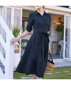 【ティアクラッセ/Tiaclasse】の【洗える】シャツワンピース ネイビー|ID: prp329100004274321 ipo3291000000030997502
