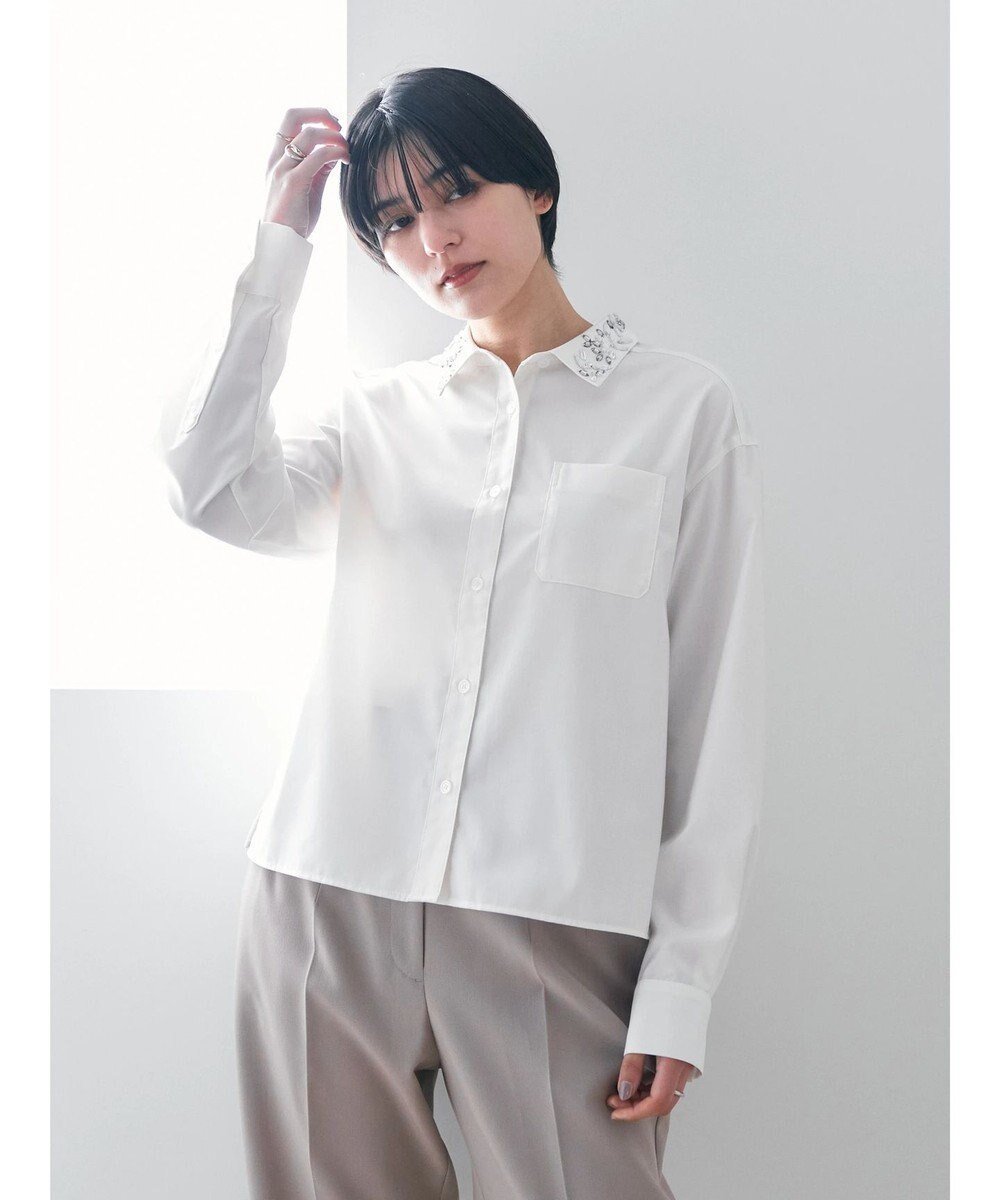 【イェッカ ヴェッカ/YECCA VECCA】のビジューカラーシャツ 人気、トレンドファッション・服の通販 founy(ファニー) 　ファッション　Fashion　レディースファッション　WOMEN　トップス・カットソー　Tops/Tshirt　シャツ/ブラウス　Shirts/Blouses　アクセサリー　Accessories　セレモニー　Ceremony　バランス　Balance　ビジネス 仕事 通勤　Business　ビジュー　Bijou　ポケット　Pocket　リュクス　Luxe　レギュラー　Regular　夏　Summer　春　Spring　S/S・春夏　Ss・Spring/Summer　 other-1|ID: prp329100004274373 ipo3291000000029708785