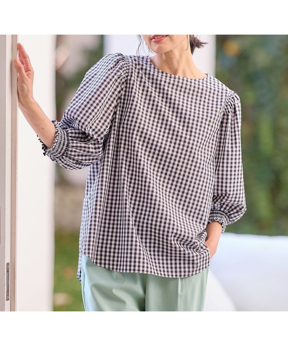 【エニー/ANY】の【UVカット/抗菌防臭/速乾/手洗い可】エニィファンクション ボリュームスリーブシャツ インテリア・キッズ・メンズ・レディースファッション・服の通販 founy(ファニー) ファッション Fashion レディースファッション Fashion for Women トップス・カットソー Cut & Sew Tops シャツ・ブラウス・オフィスカジュアル Elegant Blouses & Button-Ups ボリューム袖・フリルスリーブブラウス Voluminous & Ruffle Sleeves / Puffy Sleeve Tops シャーリング Shirring, Ruched バランス Balance, Style Balance フレア Flare, Flared 人気 Popular, Best Seller 夏 Summer 抗菌 Antibacterial, Bacteria-Resistant 春 Spring S/S・春夏 SS, Spring/Summer, Warm Season ギンガム|ID: prp329100004274398 ipo3291000000034255903