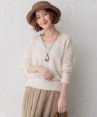 【23区/NIJYUSANKU】の【CLASSY.6月号掲載/洗える】ピュアリネンバルキー Vネックニット アイボリー系|ID: prp329100004274428 ipo3291000000032051312
