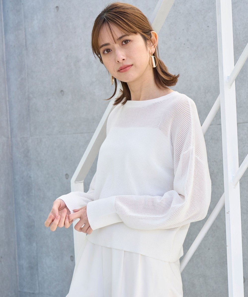 【アンフィーロ 自由区/UNFILO】の【洗える/抗菌防臭】メッシュニットプルオーバー インテリア・キッズ・メンズ・レディースファッション・服の通販 founy(ファニー) 　ファッション　Fashion　レディースファッション　WOMEN　トップス・カットソー　Tops/Tshirt　ニット　Knit Tops　プルオーバー　Pullover　インナー　Inner　ウォッシャブル　Washable　キャミソール　Camisole　スリーブ　Sleeve　セーター　Sweater　デニム　Denim　フェミニン　Feminine　ボトム　Bottom　ロング　Long　エレガント 上品　Elegant　夏　Summer　抗菌　Antibacterial　春　Spring　S/S・春夏　Ss・Spring/Summer　洗える　Washable　オフ|ID: prp329100004274469 ipo3291000000032222052