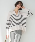 【アンフィーロ 自由区/UNFILO】の【洗える/抗菌防臭】マイビューティ スキッパーニット アイボリー×ブラック|ID: prp329100004274474 ipo3291000000031964539