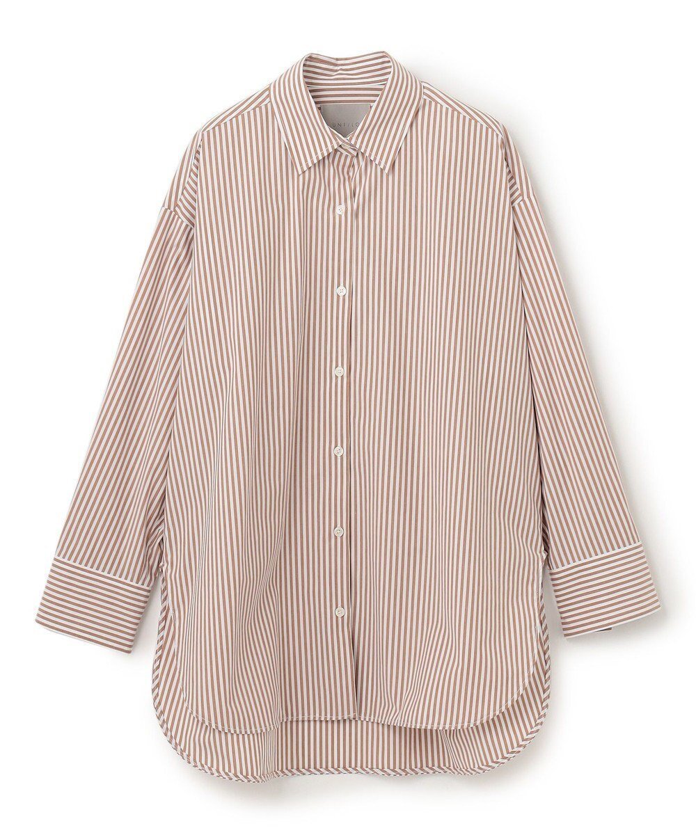 【アンフィーロ 自由区/UNFILO】の【イージーケア】オーバーシャツ インテリア・キッズ・メンズ・レディースファッション・服の通販 founy(ファニー) 　ファッション　Fashion　レディースファッション　WOMEN　トップス・カットソー　Tops/Tshirt　シャツ/ブラウス　Shirts/Blouses　ミックス　Mix　夏　Summer　春　Spring　S/S・春夏　Ss・Spring/Summer　羽織　Haori　ブラウンストライプ|ID: prp329100004274483 ipo3291000000031879244