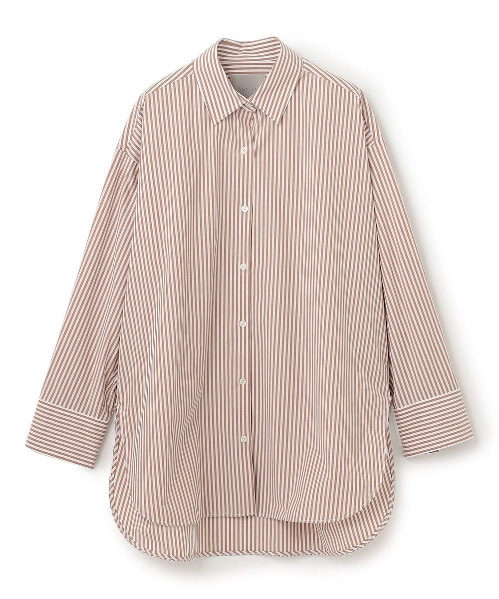 【アンフィーロ 自由区/UNFILO】のオーバーシャツ インテリア・キッズ・メンズ・レディースファッション・服の通販 founy(ファニー) ファッション Fashion レディースファッション Fashion for Women トップス・カットソー Cut & Sew Tops シャツ・ブラウス・オフィスカジュアル Elegant Blouses & Button-Ups ミックス Mix, Mixed Style 夏 Summer 春 Spring S/S・春夏 SS, Spring/Summer, Warm Season 羽織 Haori, Light Jacket ブラウンストライプ|ID: prp329100004274483 ipo3291000000033713180