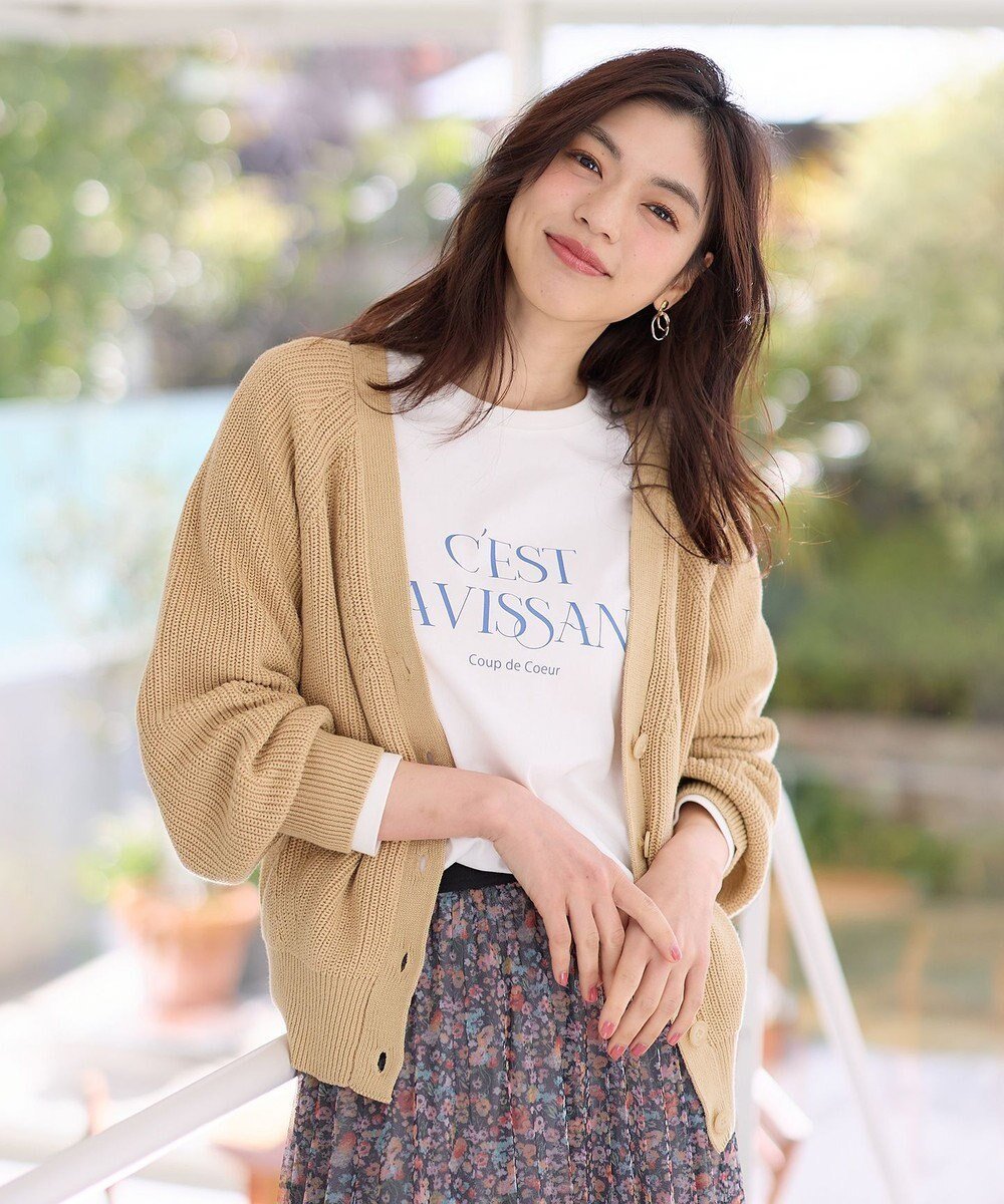 【エニー/ANY】のコットンVネックカーディガン インテリア・キッズ・メンズ・レディースファッション・服の通販 founy(ファニー) 　ファッション　Fashion　レディースファッション　Fashion for Women　トップス・カットソー　Cut & Sew Tops　カーディガン・羽織り　Layered Style Cardigans　Vネックトップス　V-Neck Tops / V-Cut Neckline Shirts　インナー　Innerwear　カーディガン　Cardigan, Knitwear　スリーブ　Sleeve, Long Sleeve / Short Sleeve　夏　Summer　春　Spring　S/S・春夏　SS, Spring/Summer, Warm Season　畦　Ribbed Knit　イエロー|ID: prp329100004274501 ipo3291000000033277198