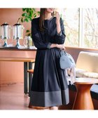 【ティアクラッセ/Tiaclasse】の【セレモニー・XSサイズ(5号)追加・新色追加・洗える】キーネックフレアワンピース ネイビー×グレー|ID: prp329100004274554 ipo3291000000032733708