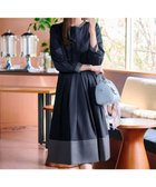 【ティアクラッセ/Tiaclasse】の【セレモニー・XSサイズ(5号)追加・新色追加・洗える】キーネックフレアワンピース ネイビー×グレー|ID: prp329100004274554 ipo3291000000033331263