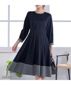 【ティアクラッセ/Tiaclasse】の【セレモニー・新色追加】キーネックフレアワンピース ネイビー×グレー|ID: prp329100004274554 ipo3291000000035697061