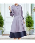 【ティアクラッセ/Tiaclasse】の【セレモニー・新色追加】キーネックフレアワンピース サックス×ネイビー|ID: prp329100004274554 ipo3291000000035697066