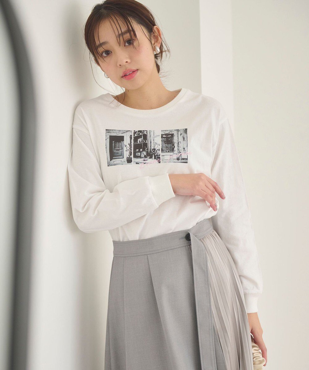 【フェルゥ/Feroux】の【洗える】アソートプリントロング Tシャツ インテリア・キッズ・メンズ・レディースファッション・服の通販 founy(ファニー) 　ファッション　Fashion　レディースファッション　WOMEN　トップス・カットソー　Tops/Tshirt　シャツ/ブラウス　Shirts/Blouses　ロング / Tシャツ　T-Shirts　カットソー　Cut and Sewn　S/S・春夏　Ss・Spring/Summer　カットソー　Cut And Sew　ジャケット　Jacket　バランス　Balance　フェミニン　Feminine　プリント　Print　夏　Summer　春　Spring　洗える　Washable　ホワイト系1|ID: prp329100004274676 ipo3291000000029709261