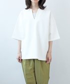 【ホワイトメイルズ/WHITE MAILS】のPAPER DOUBLE JERSEY KEY NECK T-シャツ オフホワイト|ID: prp329100004274811 ipo3291000000029709413