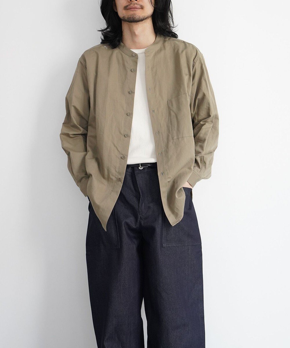 【ホワイトメイルズ/WHITE MAILS】の【UNISEX】COTTON PAPER SOFT TWILL バンドカラーシャツ インテリア・キッズ・メンズ・レディースファッション・服の通販 founy(ファニー) 　ファッション　Fashion　レディースファッション　WOMEN　トップス・カットソー　Tops/Tshirt　シャツ/ブラウス　Shirts/Blouses　シンプル　Simple　定番　Standard　ポケット　Pocket　ユニセックス　Unisex　A/W・秋冬　Aw・Autumn/Winter・Fw・Fall-Winter　S/S・春夏　Ss・Spring/Summer　夏　Summer　カーキ|ID: prp329100004274836 ipo3291000000029709459