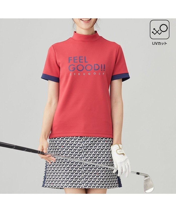 【23区 ゴルフ/NIJYUSANKU GOLF】の【WOMEN】【吸水速乾/UVカット】モックネックシャツ インテリア・キッズ・メンズ・レディースファッション・服の通販 founy(ファニー) https://founy.com/ ファッション Fashion レディースファッション Fashion for Women トップス・カットソー Cut & Sew Tops シャツ・ブラウス・オフィスカジュアル Elegant Blouses & Button-Ups レディースパーカー・カジュアルフーディー Casual Hoodies & Sweatshirts スウェット・クルーネックトップス Sweatshirts & Crewnecks / Relaxed Fit Sweat Tops 2024年 2024 2024-2025秋冬・A/W Autumn/Winter 2024–25 AW24–25 カットソー Cut and Sewn Top スウェット / スエット Sweatshirt, Sweatwear トレンド Trend, Trending Now パープル Purple, Violet フロント Front, Front Design プリント Print, Printed Pattern モックネック Mock Neck, Short Turtleneck 半袖 Short Sleeve, Half Sleeve 吸水 Absorbent, Quick-Dry A/W・秋冬 Autumn/Winter 軽量 Lightweight, Ultra Light |ID: prp329100004274887 ipo3291000000032378372