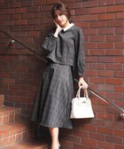 【エニィ スィス/any SiS】の【WEB・一部店舗限定】カットジャカード襟付き2WAY セットアップ ブラック系3|ID: prp329100004274897 ipo3291000000034282568