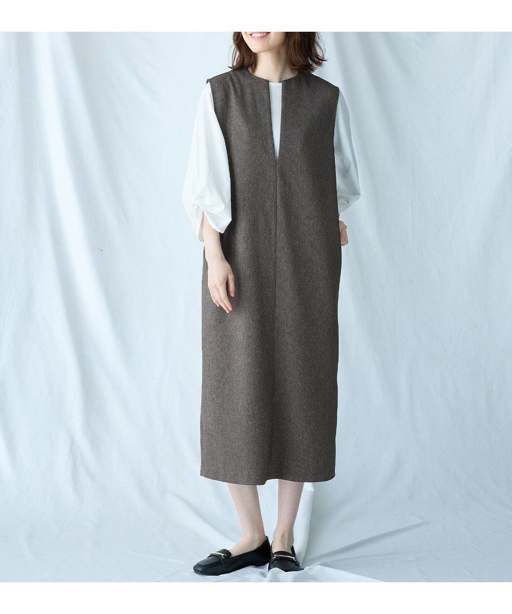 【エニー/ANY】の【洗濯機可】クラシカルツイードワンピース インテリア・キッズ・メンズ・レディースファッション・服の通販 founy(ファニー) ファッション Fashion レディースファッション Fashion for Women ワンピース Dresses おすすめ Recommended / Our Picks クラシカル Classical, Vintage-Inspired シンプル Simple, Minimal スリット Slit, Slit Detail ツイード Twill, Twill Weave ポケット Pocket, Pocket Detail A/W・秋冬 Autumn/Winter ブラウン|ID: prp329100004274962 ipo3291000000034221059