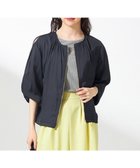 【エニィ スィス/any SiS】の【接触冷感・速乾・UVカット】ツヤテロギャザー ブルゾン ネイビー|ID: prp329100004275164 ipo3291000000034308456