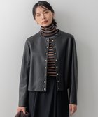 【23区/NIJYUSANKU】のラムレザー ノーカラージャケット ブラック系|ID: prp329100004275299 ipo3291000000029693632