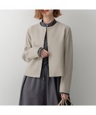 【23区/NIJYUSANKU】のラムレザー ノーカラージャケット グレージュ系|ID: prp329100004275299 ipo3291000000032616625