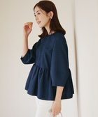 【23区/NIJYUSANKU】の【一部店舗限定/洗える】プレザンスジャカード ペプラム ブラウス ネイビー系|ID: prp329100004275311 ipo3291000000029711341