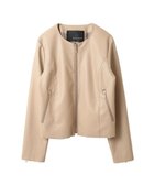 【イェッカ ヴェッカ/YECCA VECCA】のノーカラーライダースジャケット Beige|ID: prp329100004275421 ipo3291000000029694096