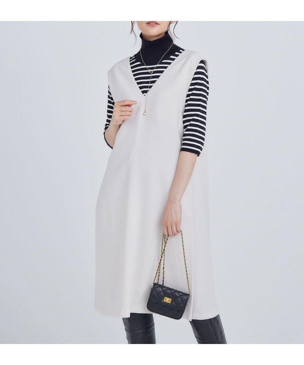 【組曲/KUMIKYOKU】のライトダブルクロス ジャンパーワンピース 人気、トレンドファッション・服の通販 founy(ファニー) 　ファッション　Fashion　レディースファッション　WOMEN　スカート　Skirt　インナー　Inner　スリット　Slit　ドレス　Dress　バランス　Balance　パール　Pearl　A/W・秋冬　Aw・Autumn/Winter・Fw・Fall-Winter　S/S・春夏　Ss・Spring/Summer　夏　Summer　エレガント 上品　Elegant　 other-1|ID: prp329100004275440 ipo3291000000031590558