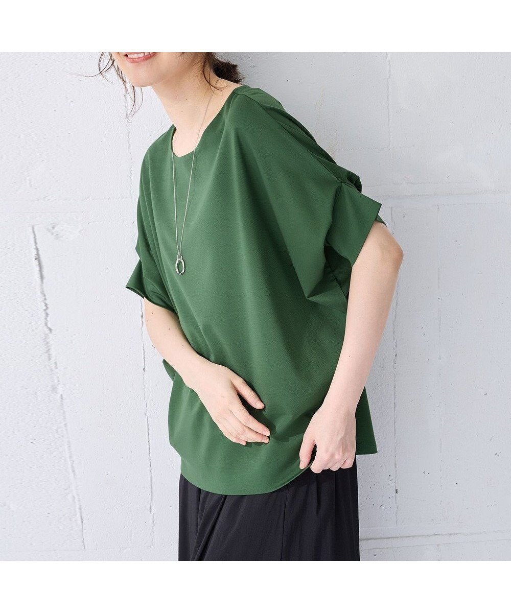 【エニー/ANY】の【洗濯機可】ゆるシルエットドルマンプルオーバー インテリア・キッズ・メンズ・レディースファッション・服の通販 founy(ファニー) ファッション Fashion レディースファッション Fashion for Women トップス・カットソー Cut & Sew Tops シャツ・ブラウス・オフィスカジュアル Elegant Blouses & Button-Ups ロングTシャツ・Tシャツ Longline T-Shirts & Tees カジュアルプルオーバー・ニットトップス Pullovers & Knit Tops / Casual Pullovers カットソー・ベーシックTシャツ Cut-and-Sewn Tops / Stretch Tees & Basics カットソー Cut and Sewn Top デニム Denim, Jeans Material 夏 Summer 春 Spring S/S・春夏 SS, Spring/Summer, Warm Season グリーン|ID: prp329100004275451 ipo3291000000034308521