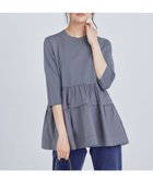 【組曲/KUMIKYOKU】の【UVケア・接触冷感・六分袖】ブラウスコンビ ティアードニット チャコールグレー系9|ID: prp329100004275462 ipo3291000000031563195