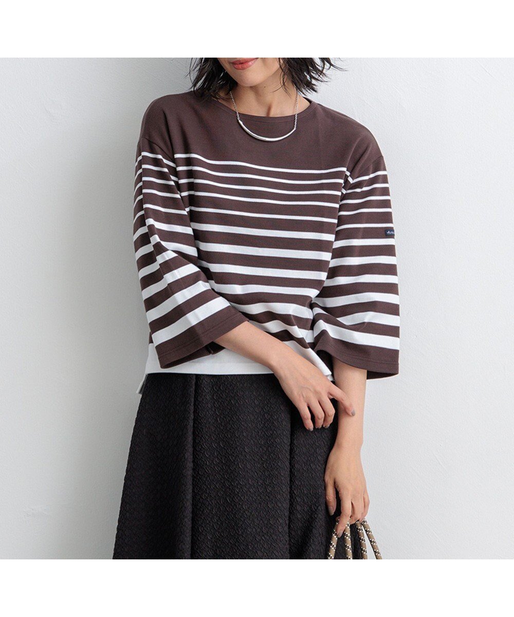 【23区/NIJYUSANKU】の【洗える】Armor-lux ベルスリーブボーダー カットソー インテリア・キッズ・メンズ・レディースファッション・服の通販 founy(ファニー) ファッション Fashion レディースファッション Fashion for Women トップス・カットソー Cut & Sew Tops シャツ・ブラウス・オフィスカジュアル Elegant Blouses & Button-Ups ロングTシャツ・Tシャツ Longline T-Shirts & Tees カットソー・ベーシックTシャツ Cut-and-Sewn Tops / Stretch Tees & Basics インナー Innerwear 洗える Machine Washable カットソー Cut and Sewn Top クロップド Cropped, Short Length グラデーション Gradient, Ombre スリーブ Sleeve, Long Sleeve / Short Sleeve 定番 Standard, Basic Item 人気 Popular, Best Seller バスク Basque, Basque Style バランス Balance, Style Balance フランス France, French ボーダー Border, Stripe ワーク Workwear, Utility Style A/W・秋冬 Autumn/Winter 冬 Winter / This Winter 2024年 2024 2024-2025秋冬・A/W Autumn/Winter 2024–25 AW24–25 ブラウン×オフ|ID: prp329100004275498 ipo3291000000033644750